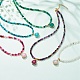 Teardrop Pendant Necklace with Round Beaded Chains(NJEW-JN03921)-2