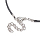 Acorn Shape Ebony Wood Locket Pendant Necklace with Wax Cords(NJEW-JN04485)-6