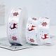 Rubans plats en satin de polyester imprimés de rennes de Noël de 22 m(XMAS-PW0001-183A)-1