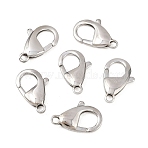 Tarnish Resistant 304 Stainless Steel Lobster Claw Clasps, Parrot Trigger Clasps, Manual Polishing, Stainless Steel Color, 21x13.5x4mm, Hole: 2.5mm(STAS-AB21)