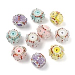10Pcs 5 Colors Flower Style Resin Rhinestone Beads, Rondelle, with Acrylic & Glass, for Beadable Pens, Keychains, Jewelry and Crafts, Mixed Color, 21x21x17mm, Hole: 2.8mm, 2pcs/color(CLAY-YW0002-73)