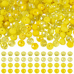 200Pcs 4 Colors Electroplate Glass Beads Strands, AB Color Plated, Faceted, Rondelle, Yellow, 7.5~8x6~6.5mm, Hole: 1~1.2mm, about 50pcs/color(EGLA-TA0030-09A)