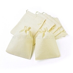 Burlap Packing Pouches Drawstring Bags, Lemon Chiffon, 23x17cm(ABAG-BC0001-07D-17x23)