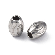 Non-Tarnish 201 Stainless Steel Beads, Barrel, Stainless Steel Color, 5x3.5mm, Hole: 1.5mm(STAS-G298-07B-P)