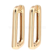 Brass Hoop Earrings, Rectangle, Light Gold, 23.5x15x2.5mm(EJEW-I289-05KCG)