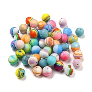 Food Grade Eco-Friendly Silicone Focal Beads, Chewing Beads For Teethers, DIY Nursing Necklaces Making, Round, Mixed Color, 15mm, Hole: 2mm(SIL-F006-01)