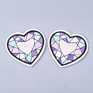 Computerized Embroidery Cloth Iron On Patches, Costume Accessories, Appliques, Heart, Lavender Blush, 53x58x1mm(X-FIND-T030-141)