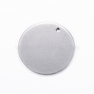 304 Stainless Steel Charms, Flat Round, Stamping Blank Tag, Stainless Steel Color, 20x1mm, Hole: 1.5mm(STAS-D445-059)