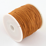 Braided Nylon Thread, Chinese Knotting Cord Beading Cord for Beading Jewelry Making, Chocolate, 0.5mm, about 150yards/roll(NWIR-R006-0.5mm-29)