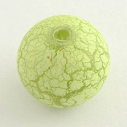Spray Painted Acrylic Round Beads, Green Yellow, 20mm, Hole: 3mm, about 114pcs/500g(ACRP-R001-08)