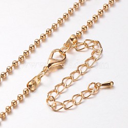 Iron Ball Chain Necklace Making, with Alloy Lobster Claw Clasps and Iron End Chains, Light Gold, 30.3 inch(MAK-J004-06KCG)