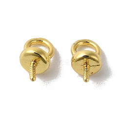 Brass Pendant Bails, Lead Free & Cadmium Free, Long-Lasting Plated, Real 18K Gold Plated, 8x4mm, Hole: 2.5mm(KK-H487-09G)