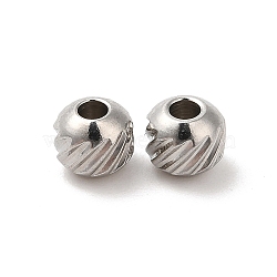 Non-Tarnish 201 Stainless Steel Bead, Round, Stainless Steel Color, 4mm, Hole: 1.5mm(STAS-H214-29B-P-2)