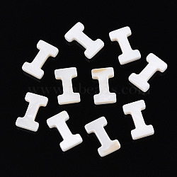 Natural Freshwater Shell Beads, Top Drilled Beads, White, Letter.I, 10x6x3mm, Hole: 0.8mm(SHEL-T012-59I)