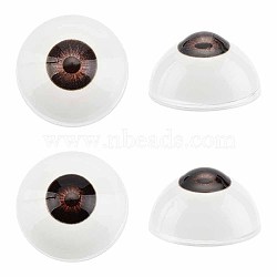 Elite 2Pairs 2 Colors Plastic Craft Eyes, Hollow Eyeballs, Doll Making Accessories, Half Round, Mixed Color, 32x18mm, Inner Diameter: 26mm, 1pair/color(DIY-PH0010-17A)