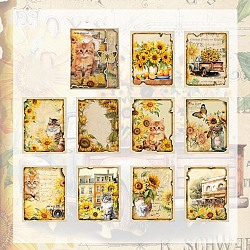 30 Sheets Time Wanderer Series Scrapbooking Paper Pads, Collage Background Paper, Yellow, 140x110mm(PW-WG40499-05)