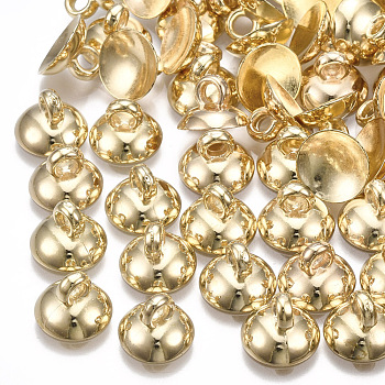 CCB Plastic Bead Cap Pendant Bails, for Globe Glass Bubble Cover Pendant Making, Light Gold, 9x6.5mm, Hole: 2mm