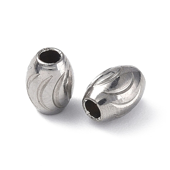 201 Stainless Steel Beads, Barrel, Stainless Steel Color, 5x3.5mm, Hole: 1.5mm
