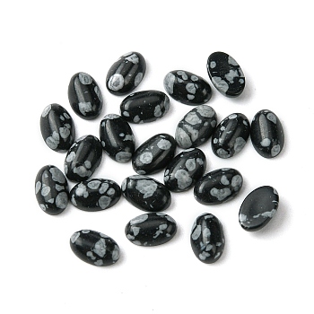 Synthetic Snowflake Obsidian Cabochons, Oval, 6x4x2~2.5mm