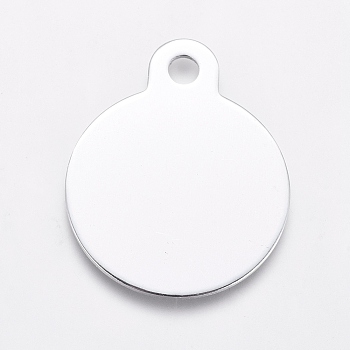 Aluminum Pendants, Stamping Blank Tag, Flat Round, Silver, 31x25x1mm, Hole: 3mm