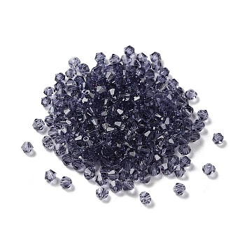 Transparent Glass Beads, Bicone, Lavender, 4x4x3.5mm, Hole: 1mm, 720pcs/bag