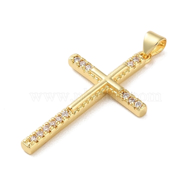 Brass Micro Pave Clear Cubic Zirconia Pendants(KK-A212-03A-G)-2