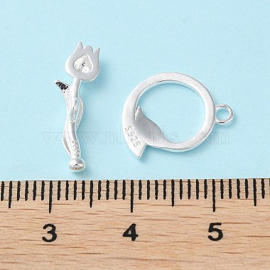 925 Sterling Silver Toggle Clasps(STER-D005-08S)-4