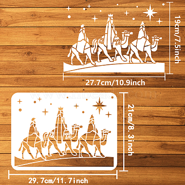 Modèles de pochoirs de peinture de dessin en plastique(DIY-WH0396-576)-2