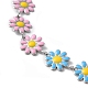 Enamel Daisy Link Chain Necklace(NJEW-P220-01P-07)-2