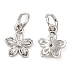 Rack Plating Brass Pave Clear Cubic Zirconia Flower Charms(KK-Z026-11P)-1