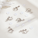 Brass Clip-on Earring Findings, with Silicone Clip on Earring Pads, Platinum, 13x17x4.5mm, Hole: 1.6mm(KK-LP0002-11P)
