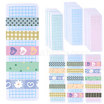 45Pcs 3 Colors Plastic Tape Sample Board, Paper Tape Board, Rectangle, Mixed Color, 150x50x0.5mm, 15pcs/color(DIY-CP0013-97)