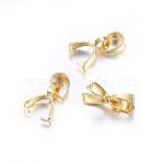 304 Stainless Steel Pendant Pinch Bails, Golden, 9x7x2.5mm, Hole: 5x3.5mm(STAS-O107-18G)