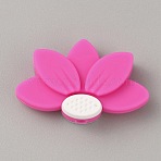 Lotus Food Grade Eco-Friendly Silicone Beads, Magenta, 18.5x29.5x8mm, Hole: 2.2mm(SIL-WH0019-22F)