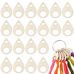 100Pcs MDF Board Bobbins, Teardrop, 1PC Iron Loose Leaf Book Binder Hinged Rings, Teardrop, 49.5x34.5x2mm(DIY-GF0011-13D)