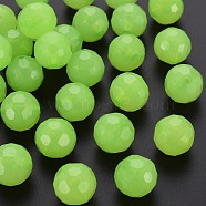 Imitation Jelly Acrylic Beads, Faceted, Round, Light Green, 16.5x16mm, Hole: 2.5mm, about 288pcs/500g(MACR-S373-97C-E06)