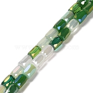 Electroplate Glass Beads Strands, Faceted, Column, Lime Green, 6~6.5x4mm, Hole: 0.8mm, about 80pcs/strand, 20.12~20.24 inch(51.1~51.4cm)(EGLA-D030-08C)