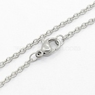 Unisex 304 Stainless Steel Cable Chain Necklaces, with Lobster Claw Clasps, Stainless Steel Color, 23.6 inch(60cm)(STAS-O037-83P-02)