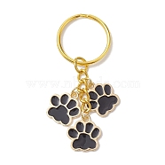 Alloy Keychain, Claw Print, Golden, 6.6cm(KEYC-JKC00738)