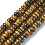 Natural Tiger Eye Beads Strands, FlatRound/Disc, 4x2mm, Hole: 0.9mm, about 187~196pcs/strand, 15.16~15.55 inch(38.5~39.5cm)(G-F748-E05)