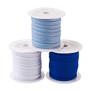 3 Colors Flat Polyester Elastic Cord, Webbing Garment Sewing Accessories, Mixed Color, 5mm, about 3m/roll, 1roll/color, 3rolls/set(EC-TA0001-04)