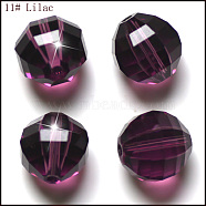 Imitation Austrian Crystal Beads, Grade AAA, Faceted, Round, Purple, 8mm, Hole: 0.9~1mm(SWAR-F079-8mm-11)