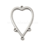 304 Stainless Steel Chandelier Component Links, Laser Cut, Heart, 24.5x16x1mm, Hole: 1.2mm(STAS-B056-07P-01)
