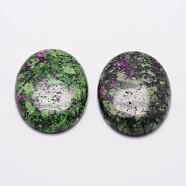 Oval Natural Sesame Jasper/Kiwi Jasper Cabochons, Dyed, 18x13x6mm(G-K020-18x13mm-09-1)