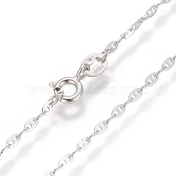 925 Sterling Silver Mariner Link Chain Necklaces, with Spring Ring Clasps, Platinum, 17.7 inch(45cm)(STER-L059-10P)
