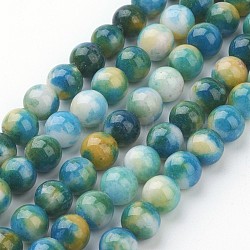 Jade Beads Strands, Natural White Jade, Dyed, Round, Colorful, 8mm, Hole: 1mm, about 51pcs/strand, 15.7 inch(X-G-D264-8mm-XH05)