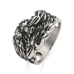 304 Stainless Steel Ring, Bird, Inner Diameter: 19mm(RJEW-B055-05AS-06)