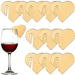 Acrylic Mirror Wine Glass Charms, Goblet Marker, Gold, Heart, 45x50x1.5mm, 20pcs/box(AJEW-SC0002-53B-01)