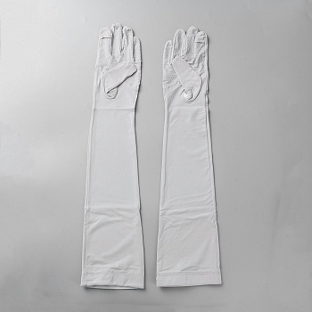 Nylon Long Gloves, Sun Protection Gloves, Gainsboro, 495x115x3mm