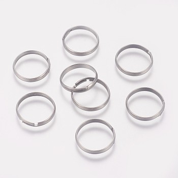 316 Surgical Stainless Steel Finger Ring Settings, Adjustable, Stainless Steel Color, Size 7, 17mm, 3mm